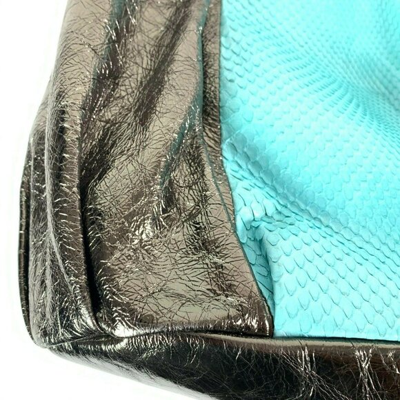 🟣🟣🟣 JANE AUGUST Women's Genuine Python Leather Hobo Handbag - Picture 4 of 9